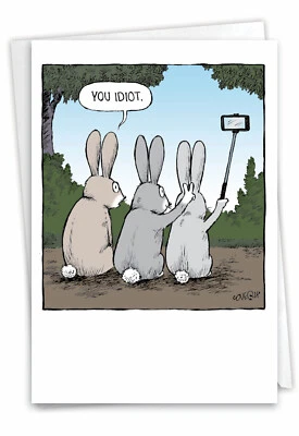 1 Funny Easter Card with Envelope - Bunny Selfies Easter C2750EAG - Image 1 of 4