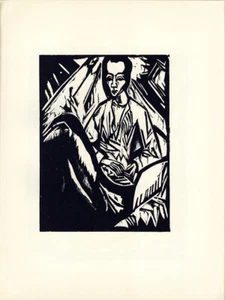 Original 1920 Woodblock Print ERICH HECKEL "Sick Girl" (Krankes Mädchen) Ed. 600 - Picture 1 of 2