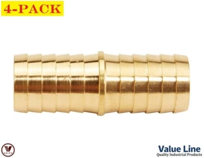 4-PACK!Value Line Brass Hose Mender Splicer Union, 3/4 x 3/4 Barb 122HBL-12 NEW! - Image 1 of 4