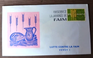 SWITZERLAND 1963 FOOD AGAINST HUNGER GRAINS OF WHEAT CACHET FDC VF UNADDR - Picture 1 of 1