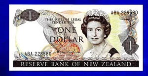 Neuseeland P169a 1 Dollar QEII Schild HR Hardie TYP II Vorwahl # ABA 1981 UNC - Bild 1 von 2