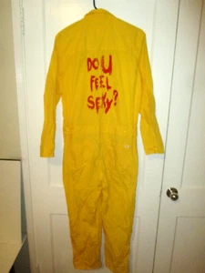 VANS OFF THE WALL BRIGHT YELLOW DO U FEEL SEXY JUMPSUIT SPEEDSUIT COVERALLS MED - Picture 1 of 19
