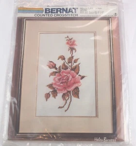 Bernat Pfirsich Rose gezählter Kreuzstich Neu aus altem Lagerbestand versiegelt - Bild 1 von 4