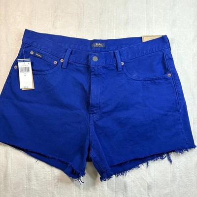 NWT Polo Ralph Lauren Crosby Relaxed Blue Denim Frayed Shorts Size 32 - Image 1 of 4