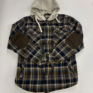 Legendärer Whitetails blau & braun karierter Sherpa gefütterter Mantel mit Knopfleiste Größe L - Bild 1 von 10