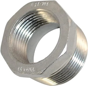 Rosca 1-1/4" macho x 1" hembra x hembra, acero inoxidable - Imagen 1 de 4