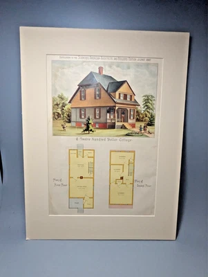 1887 - Placa de color Scientific American Architects & Builders, BONITA Foto 1 de 4