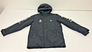Spyder Winter Park Competition Center Hooded Black Insulated Youth Ski Jacket L - Picture 1 of 6