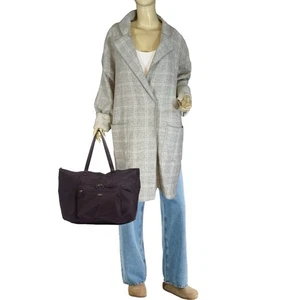 EILEEN FISHER HEATHERED GRAY WINDOW PANE CHECK WOOL BLEND  CARDI COAT SZ XL - Picture 1 of 13