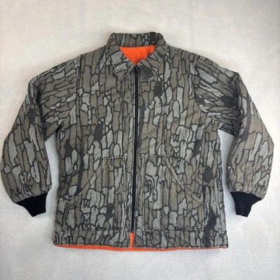 Vtg Walls Trebark Reversible Hunting Jacket Mens Insulated Camo Orange USA L/XL? - Image 1 of 4
