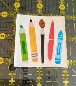 Vintage Stickers Sandylion Pens Pencils Art Supplies Foil Mylar Sticker Mod - Picture 1 of 2