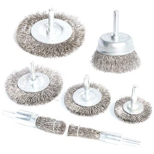 7PCS Stainless Steel Wire Wheel Brush, Coarse Crimped Cup Brush and End Brush... - Picture 1 of 7