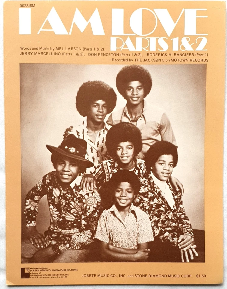 Partituras originales de The Jackson 5 - I Am Love (partes 1 y 2) 1975 EE. UU. - ¡Raras! Foto 1 de 1