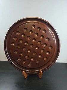 Vintage The Bombay Company Wooden Solitaire Brown Board 1994 13.5" - Picture 1 of 6