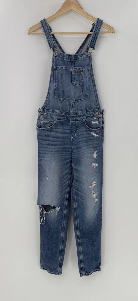 Hollister Women’s Distressed Classic Bib Overalls Sz Small Preppy Academia Boho - Image 1 of 4