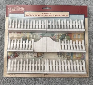 Lemax Village Collection 6 Pcs Wooden Picket Fence with Swing Door Christmas - Picture 1 of 4