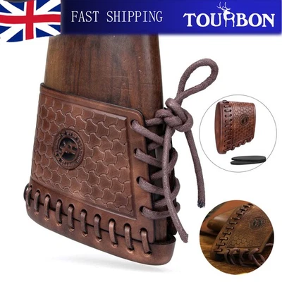 TOURBON Hunting Recoil Pad Rifle Buttstock Cover Leather Shotgun Sleeve Slipon - Image 1 of 4