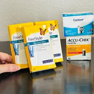 Diabetic Test Kit Bundle – Accu-Chek FastClix, Freestyle Neo, Optium, Contour - Picture 1 of 6