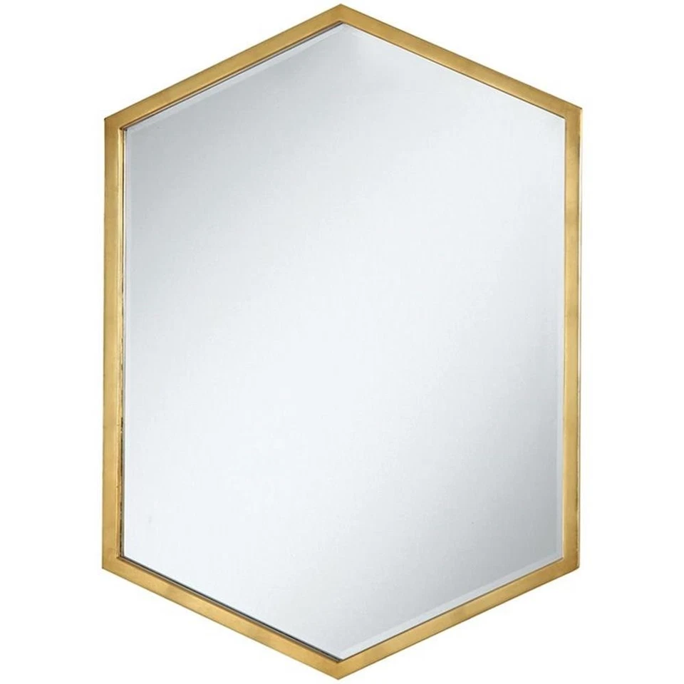 Bledel 24 x 34 Inch Hexagonal Wall Mirror Gold - Image 1 of 1