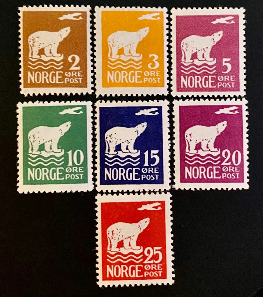 Norway Polar Bear Series Svalbard Stamps Year 1925 MLH (CV MH: 45 USD) - Image 1 of 1
