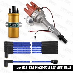 Ford Essex V6 Electronic Distributor Viper Gold Sports Coil Blue 8mm HT Leads - Picture 1 of 10