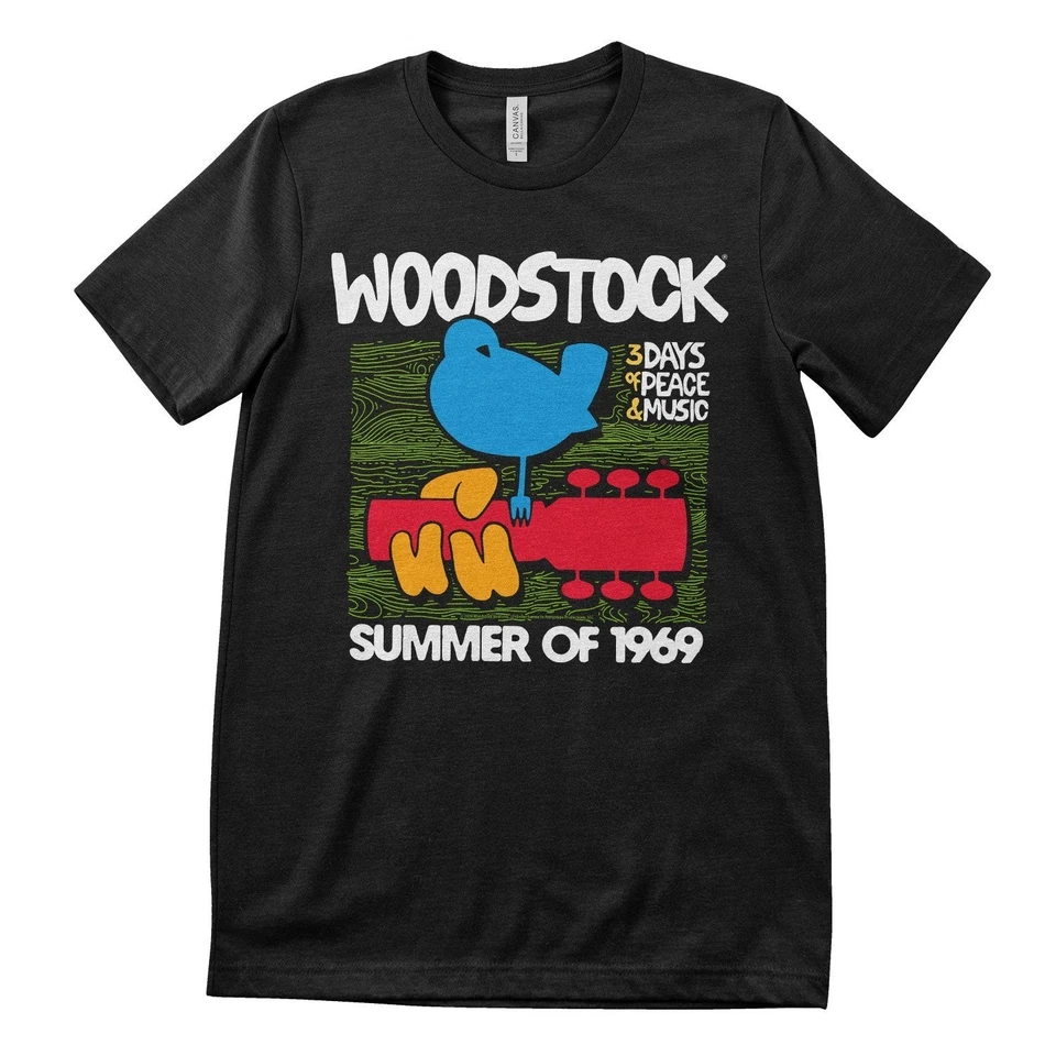 T-Shirt Pour Homme Officiellement Licencié Woodstock - Été De 1969 - Imagen 1 de 1