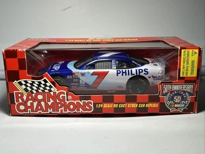 Michael Waltrip #7 1998 Philips Worldcom 1/24 Diecast Racing Champions NASCAR Foto 1 de 4