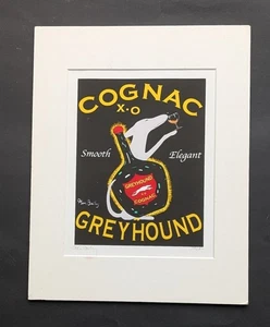 Ken Bailey Greyhound Cognac Dog Art Print Giclee Signed 12" x 15" Matted - Picture 1 of 14