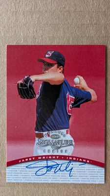 Tarjeta autógrafa Donruss Signature Series 1997 Jaret Wright Indians bb Foto 1 de 2