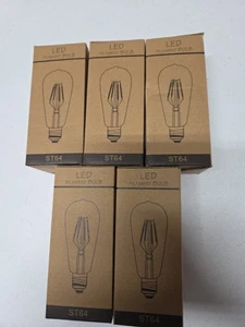 5 LED Filament Light Bulbs ST64 Clear Glass Brand Unknown - Picture 1 of 3