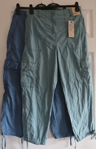 M&S Utility CARGO Tea Dyed COMBAT Added Stretch CROPPED Trousers - Picture 1 of 43
