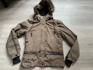 Alpha Industries Womens Khaki Hooded Jacket Coat Snow Walk Ski Bag Size Small - Picture 1 of 17