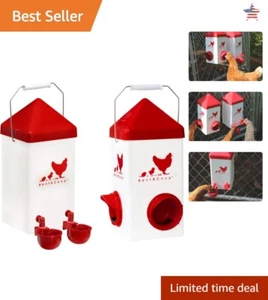5lb Feeder & 1-Gal Waterer for Chicks, Chickens, Pigeons, Quail - Compact & E... - Picture 1 of 11