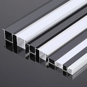 10pcs 1m Light strip Aluminum Channel Holder Slot Embedded U-shaped Slot + Cover - Picture 1 of 86