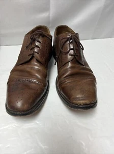JOHNSTON & MURPHY Cellini Italy Wingtip Brown Lace Up Oxfords Men's 9.5 M - Picture 1 of 11