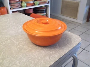 Vintage Red Fiestaware Promotional Casserole with Lid - Picture 1 of 19
