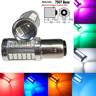 Front Signal BAU15S 7507 PY21W 33 White Amber Red Blue Green Purple LED K1 HAK - Image 1 of 4