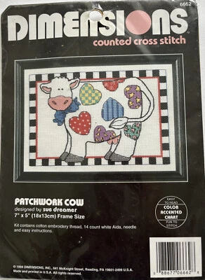 Dimensions counted crops stich patchwork cow pattern brand new - Image 1 of 4