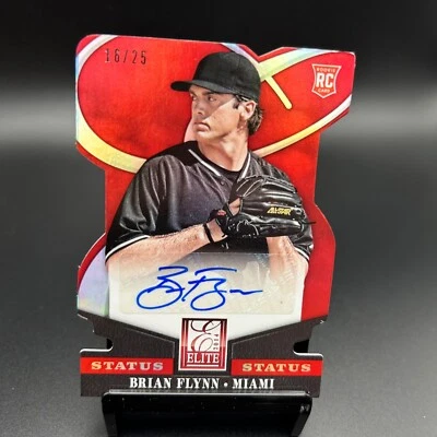 2014 Elite Extra Edition #70 Brian Flynn Die-Cut Auto RC /25 Miami Marlins - Image 1 of 2