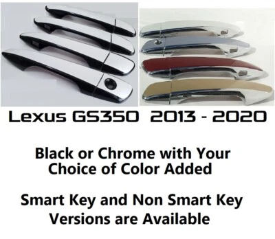 Superposiciones de manija de puerta personalizadas negras o cromadas 2013-2020 Lexus GS350 U ELIGE EL COLOR Foto 1 de 4