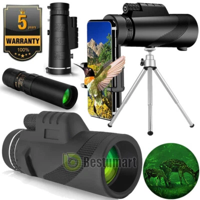 80X100/30X60/10-300X40 Monocular Day/Night BK-4 Telescopes Waterproof Binoculars - Image 1 of 4