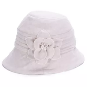 Sombrero floral de verano para mujer con aletas 100 % lino Cloche Bucket Sun A602 - Imagen 1 de 52