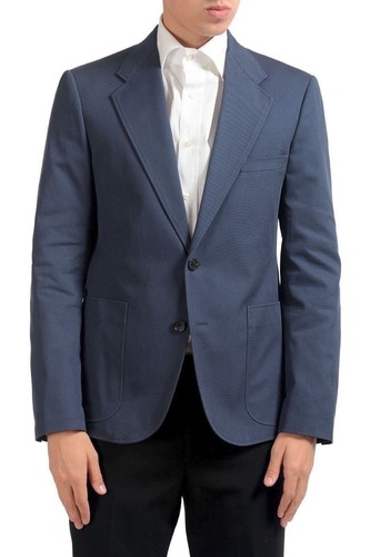 Cappotto sportivo blazer Maison Margiela 14 uomo blu con due bottoni US 38 IT 48