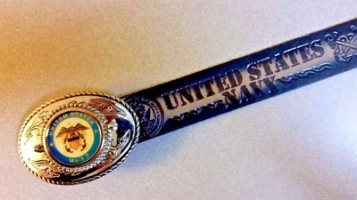 美国海军皮革腰带和奖杯风格美国陆军扣(28 英寸 - 54 英寸腰)全新   — 第 1/3 张图片