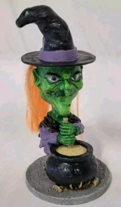 Halloween Bobble Head Figurine Witch & Cauldron Brew Pot  - Picture 1 of 6