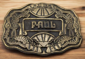 Vintage PAUL Oden Inc Belt Buckle Personalized for PAUL - Picture 1 of 4