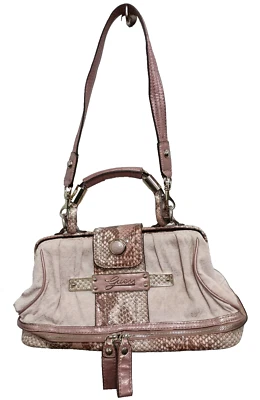 Vintage 90s Guess Pink Monogrammed Logo Snakeskin Womens Purse Handbag - Image 1 of 4