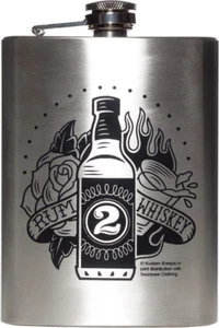61034 Ron Sourpuss 2 Whisky Rosa Fuego Botella de Vidrio Beboze Frasco de Acero Inoxidable - Imagen 1 de 3