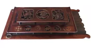 Tea Tray Wenge Wood Tea Table Rosewood Tea Table Solid Wood Water Holder Layers - Picture 1 of 17