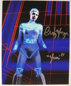 "Autógrafo CINDY MORGAN ""YORI"" Inscripción Firmada Tron 8x10 Foto 1 OC Certificado de Autenticidad + Holo - Imagen 1 de 1